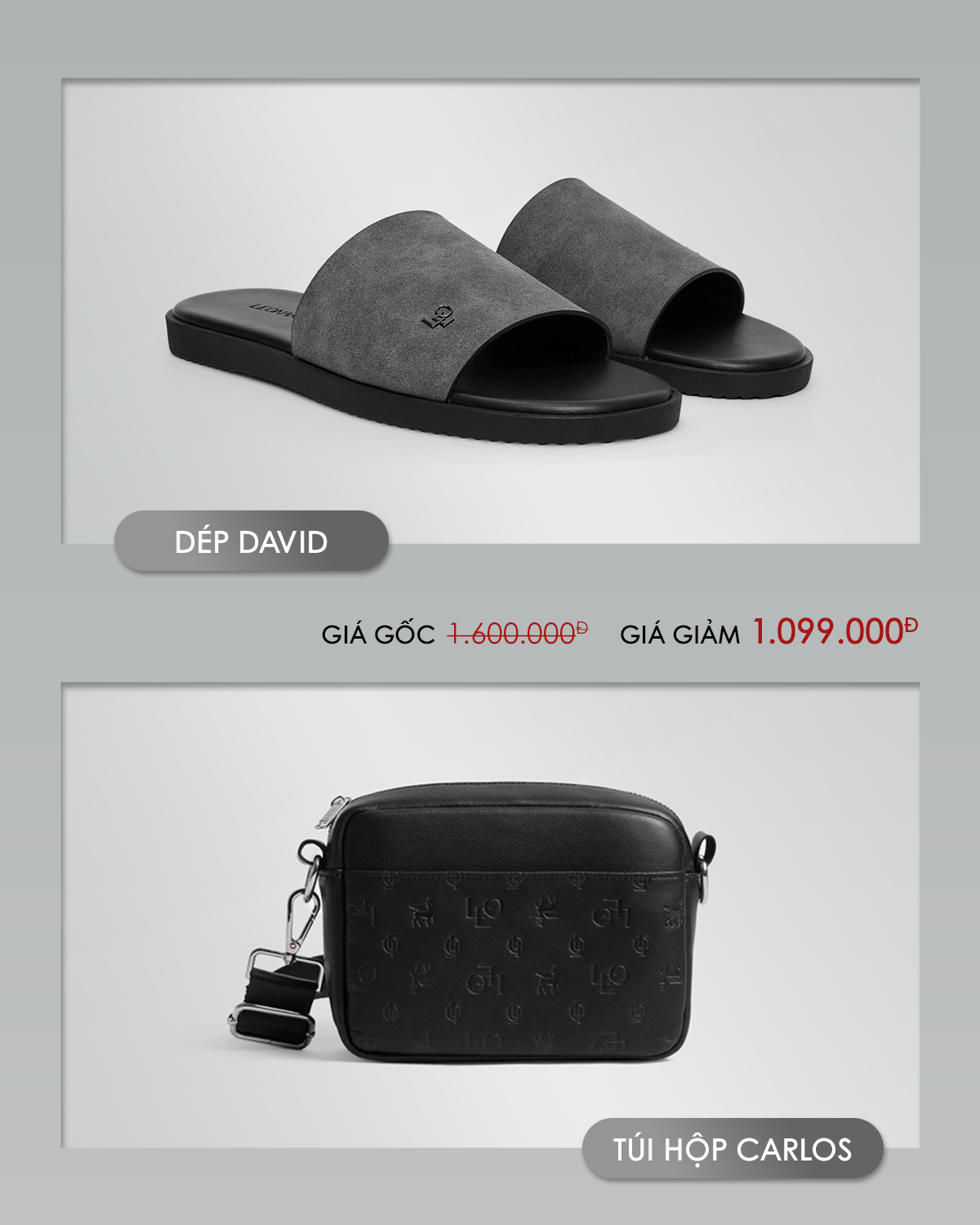 COMBO DÉP DAVID XÁM & TúI Đeo Chéo Thời Trang