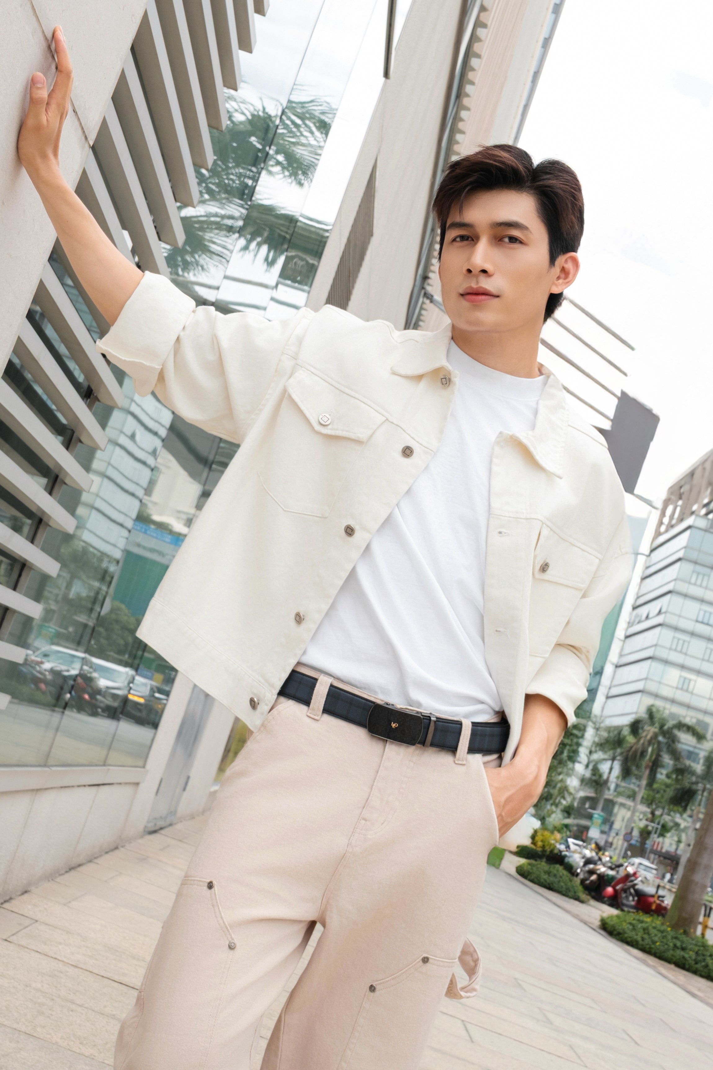 #Color_Búc Đen #Style_Vân Da Tartan - Xanh Navy