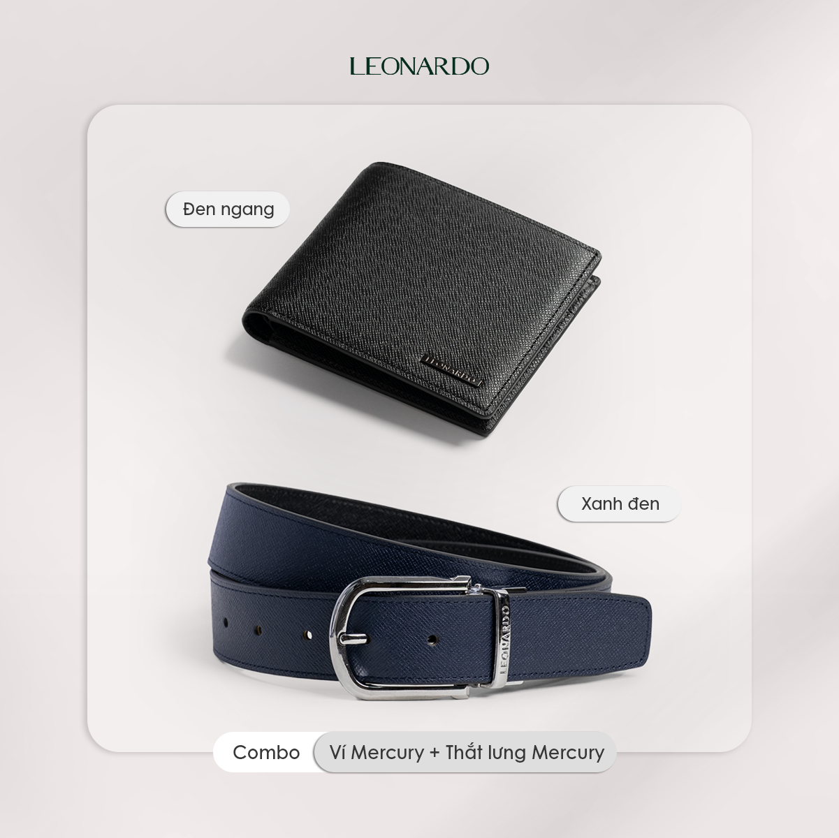 Combo Ví Mercury & Thắt lưng Mercury - Leonardo