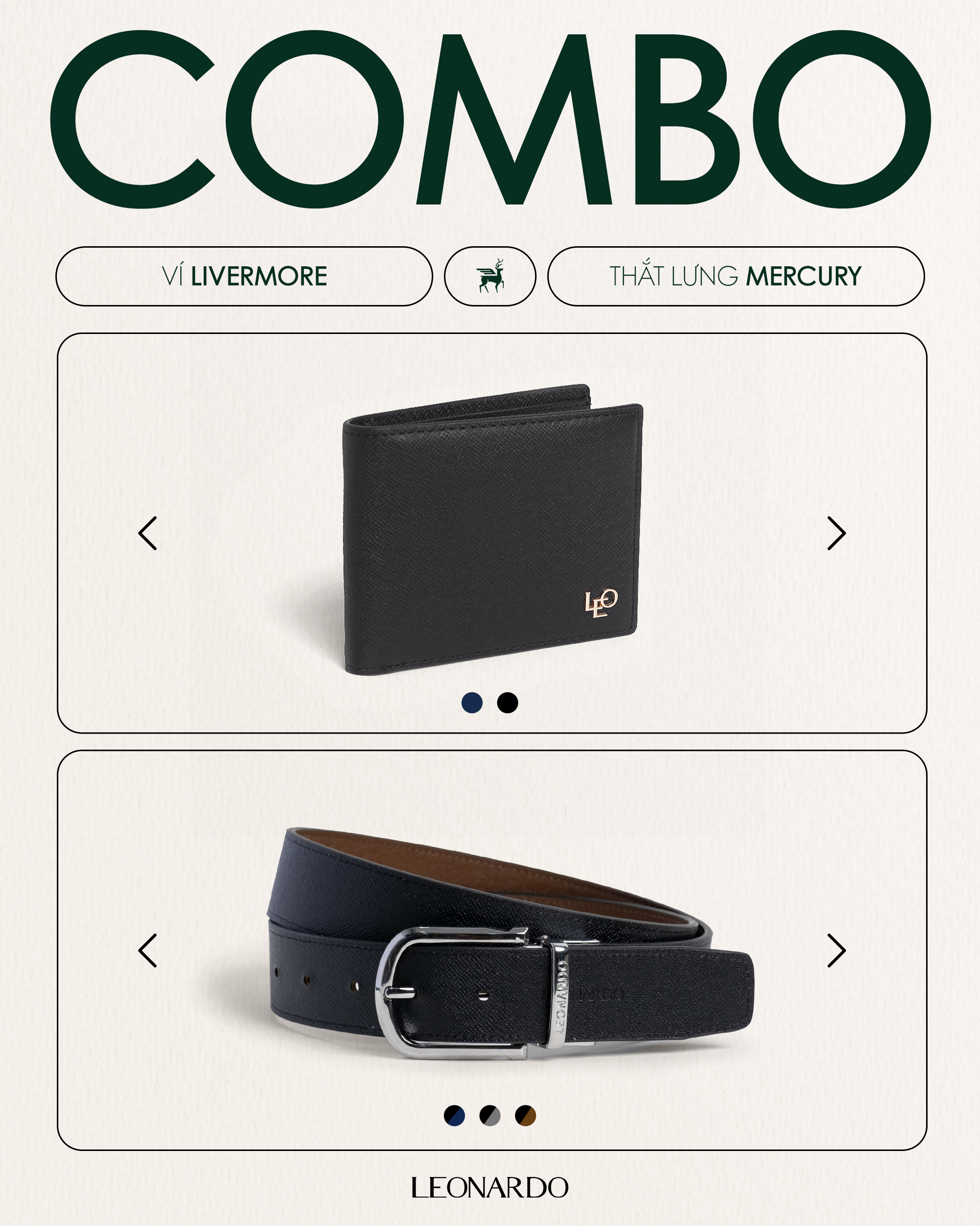 Combo Ví Livermore & Thắt lưng Mercury