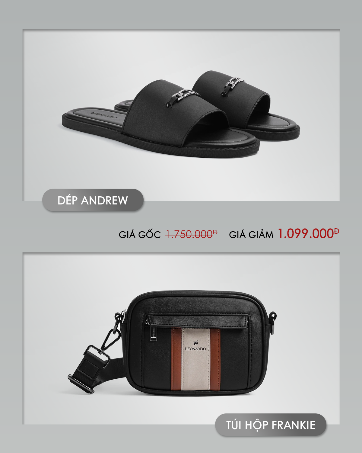 COMBO DÉP ANDREW & TÚI Đeo Chéo Thời Trang