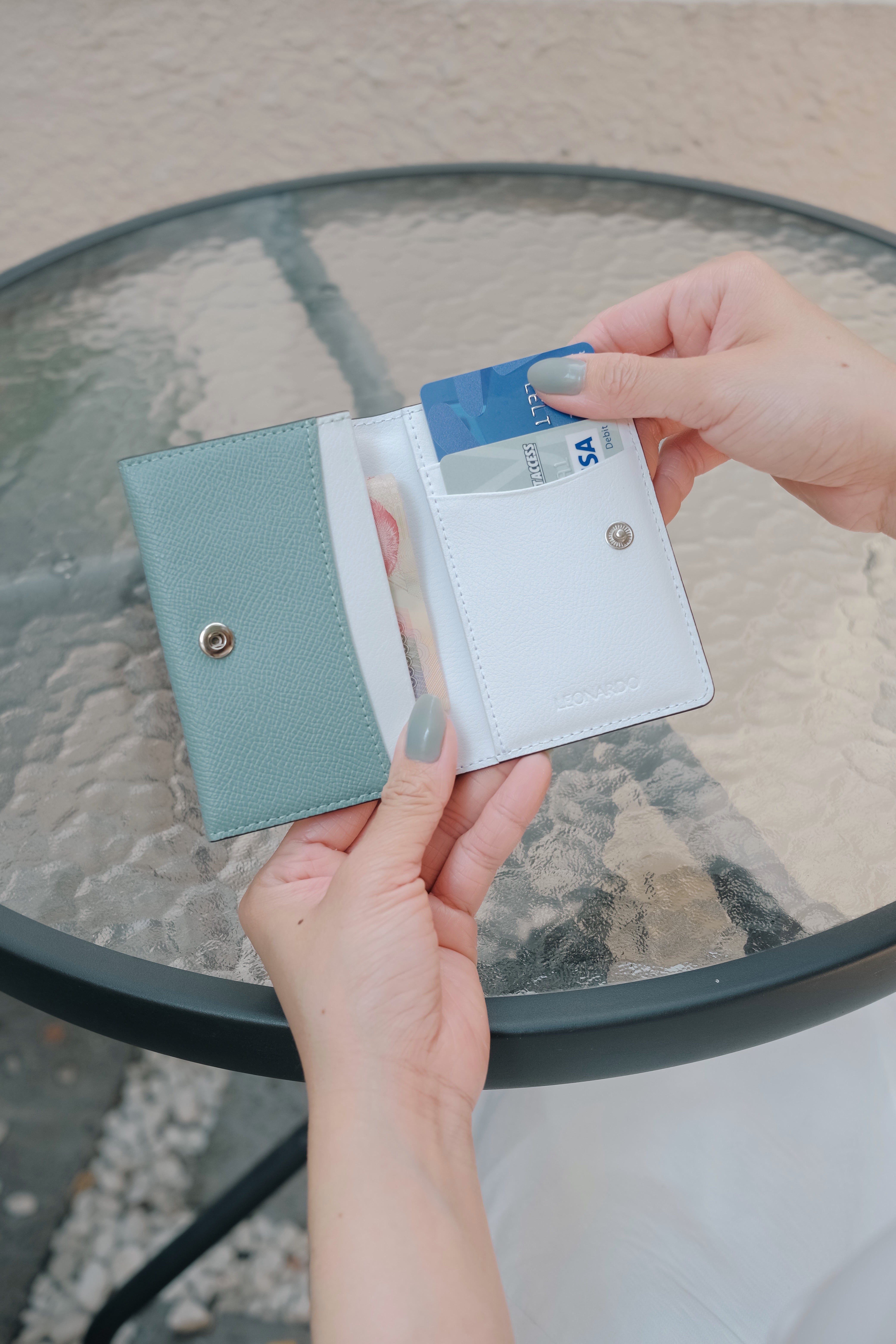 Ví Card Holder James - Xanh Mint [OUTLET] - Leonardo
