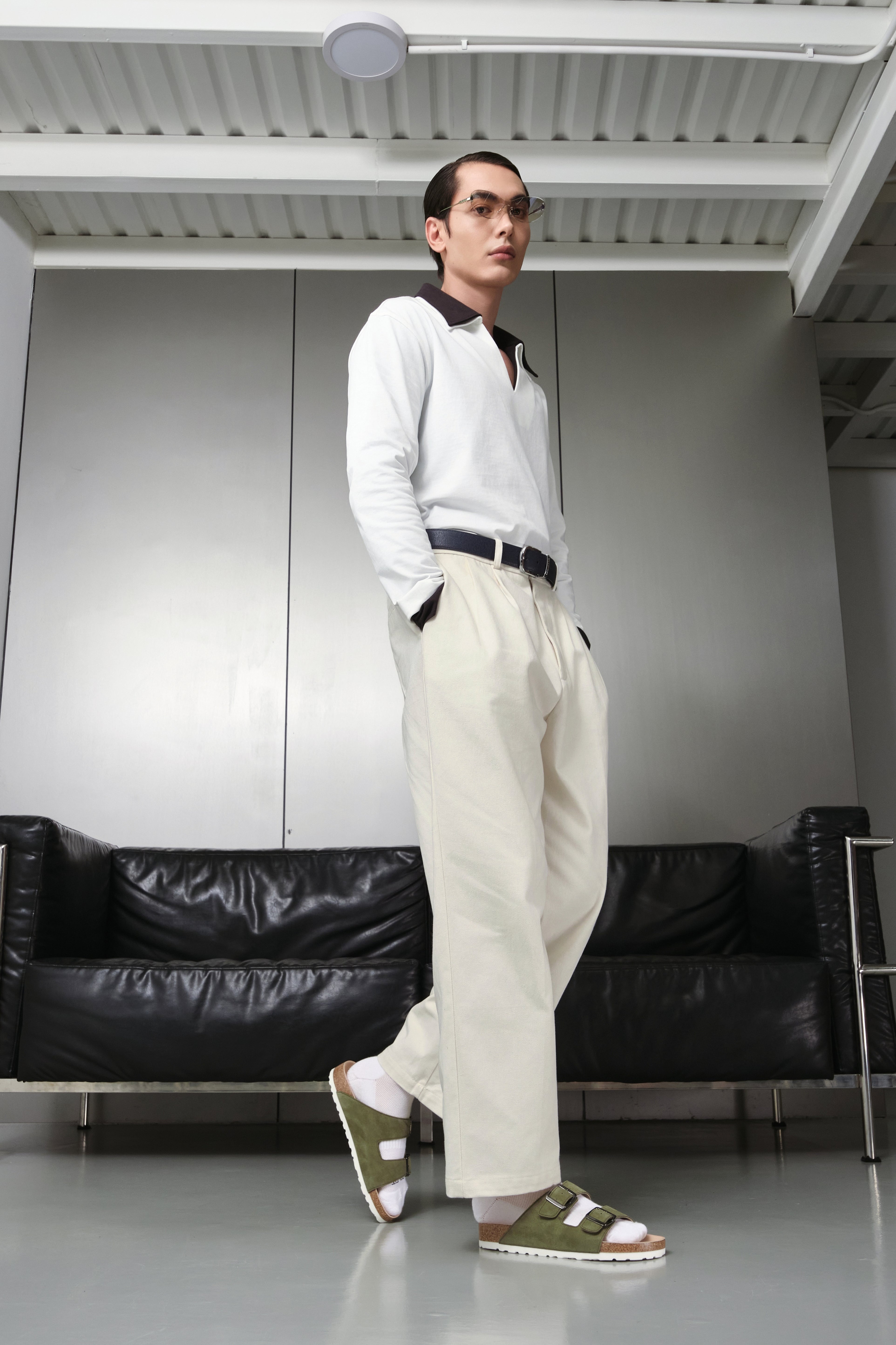 Dép Trấu Jason Da Nubuck - Leonardo
#color_xanh rêu nubuck