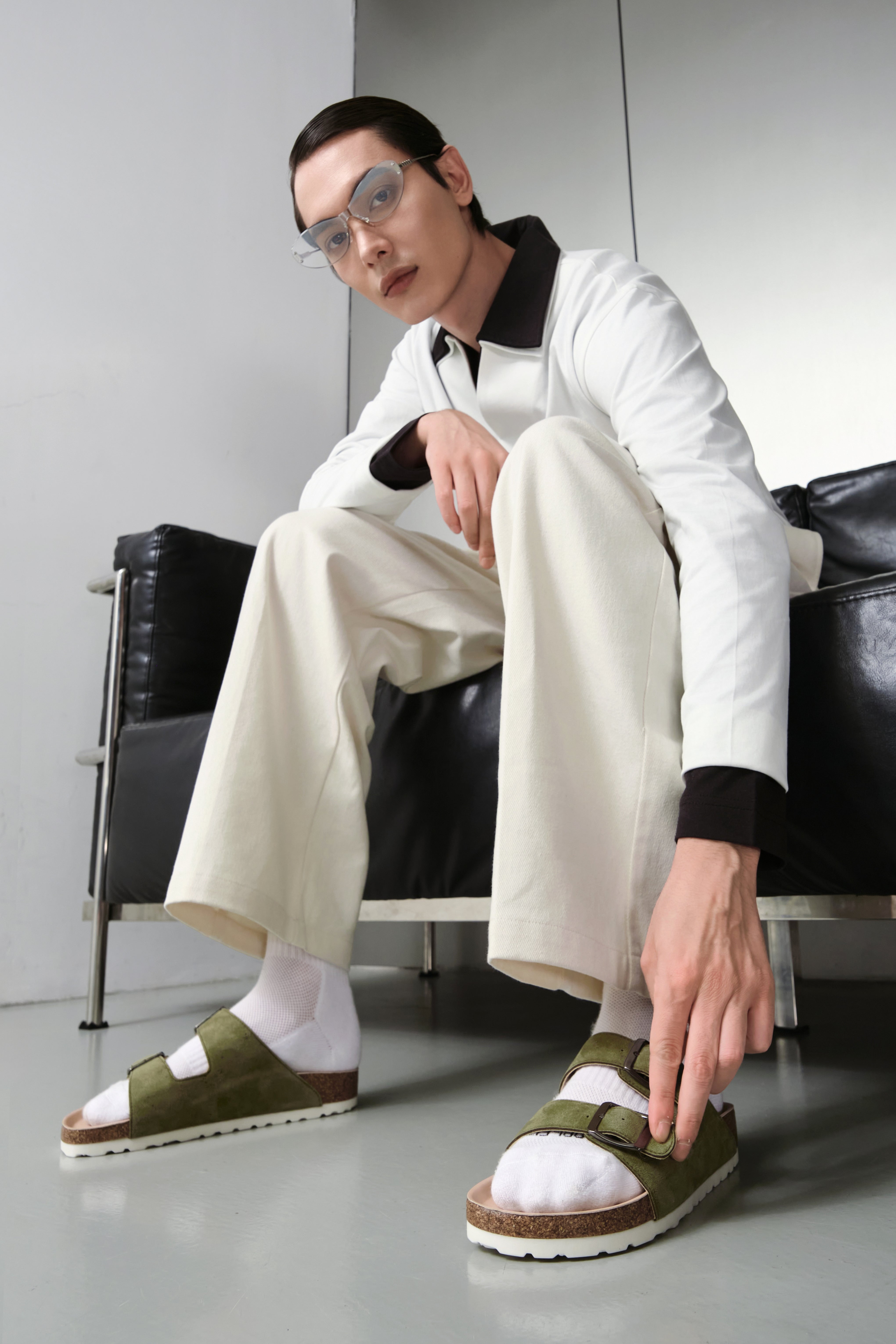 Dép Trấu Jason Da Nubuck - Leonardo
#color_xanh rêu nubuck