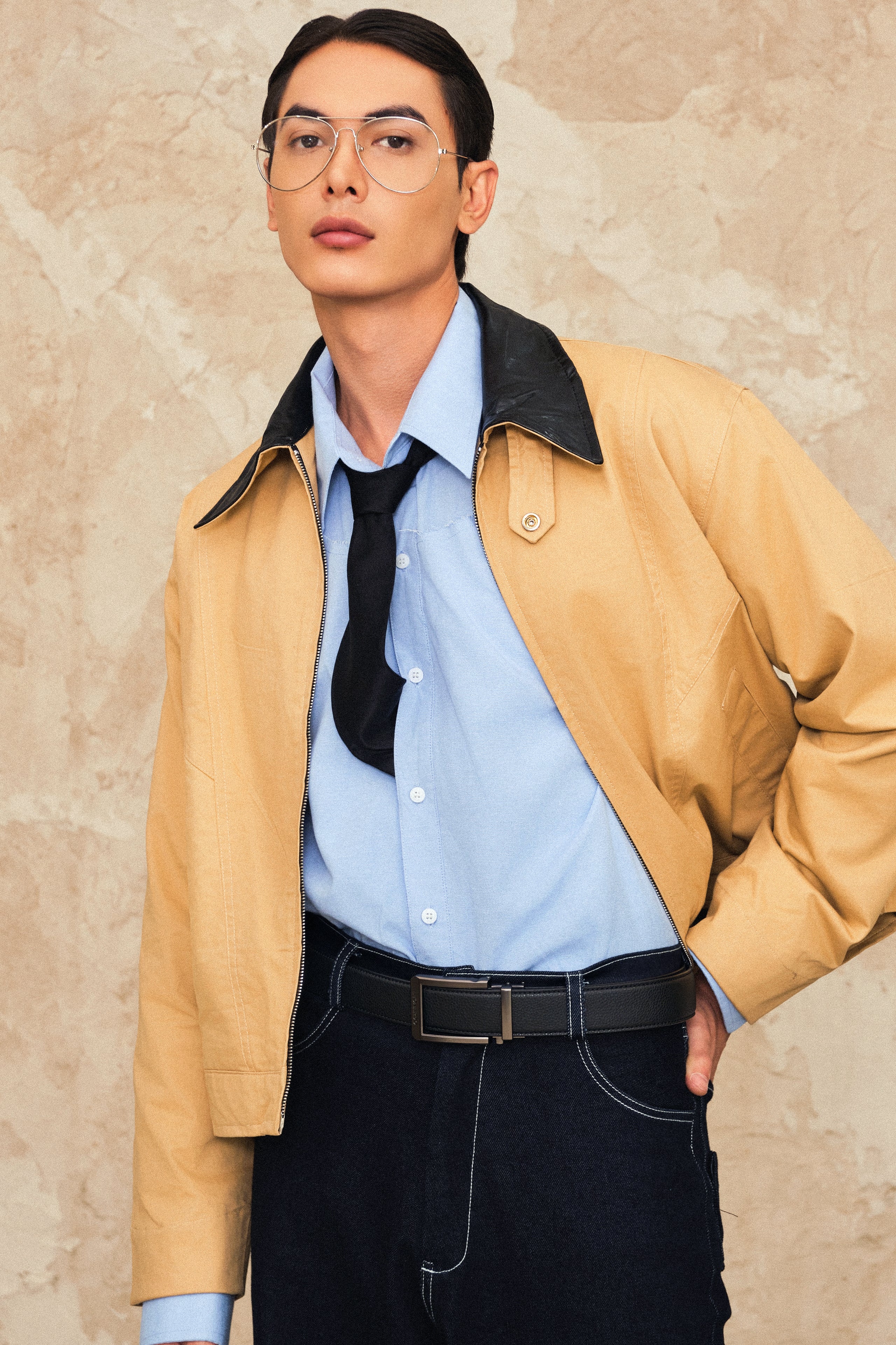#Color_Búc Đen #Style_Vân da Taiga - Đen