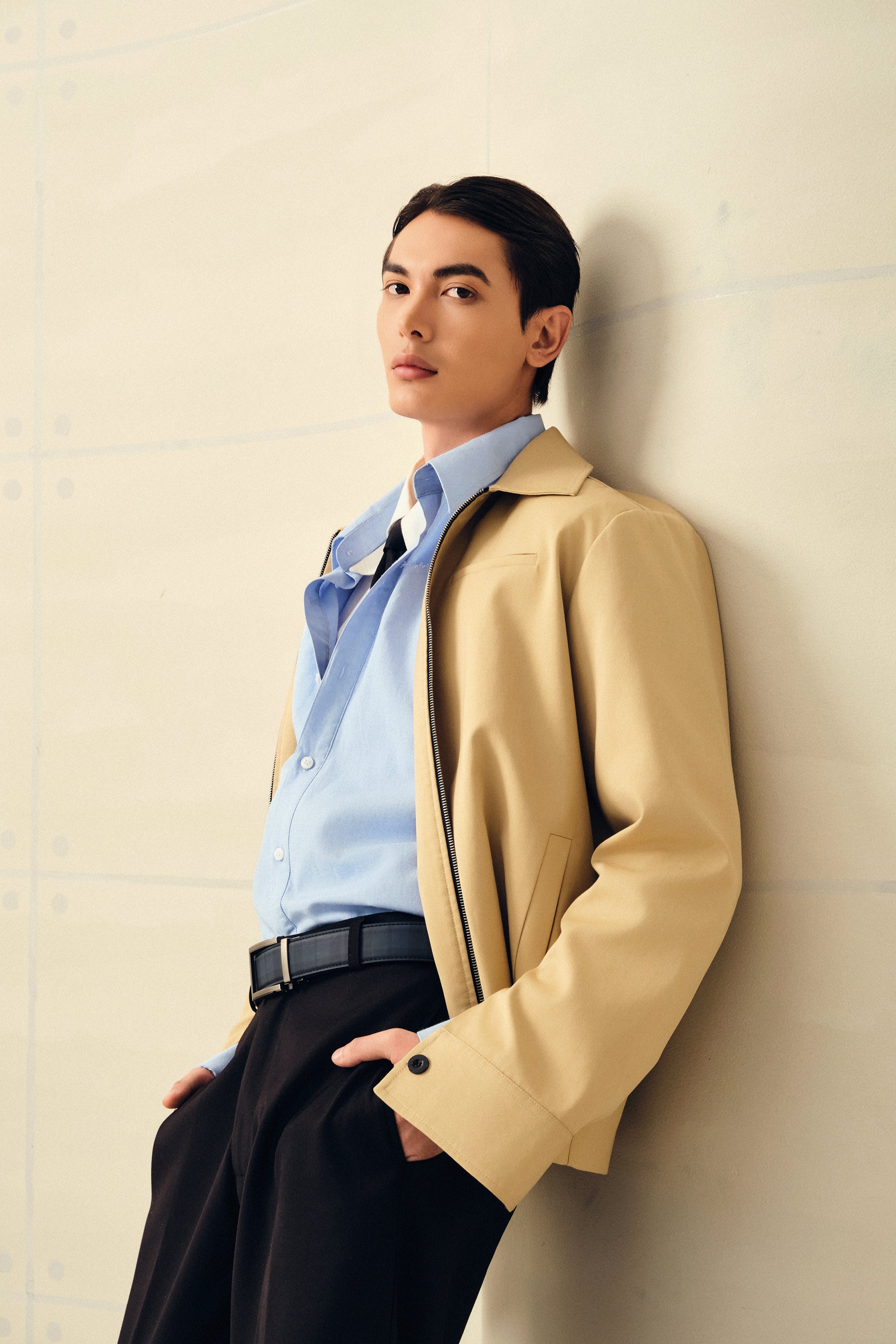 Thắt lưng Quickfit Baron - Leonardo
#Color_Búc Đen #Style_Vân da Tartan -  Xanh Navy