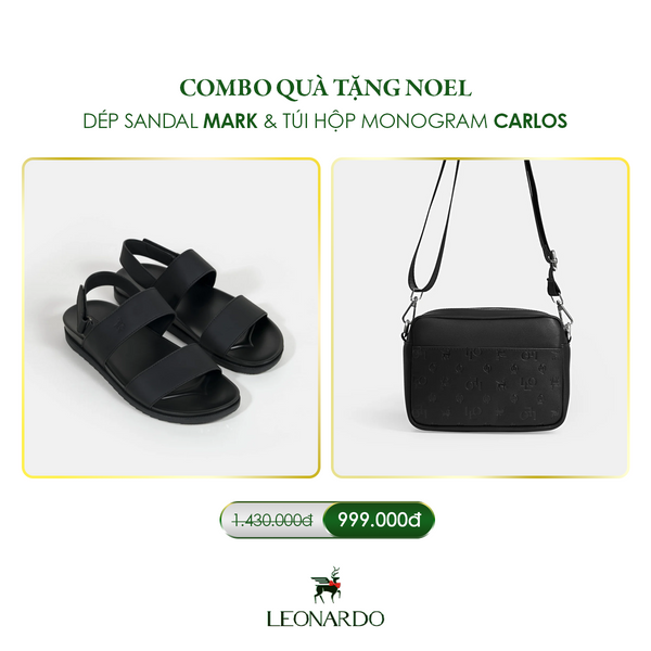 Combo Dép Sandal Mark & Túi Hộp Monogram Carlos